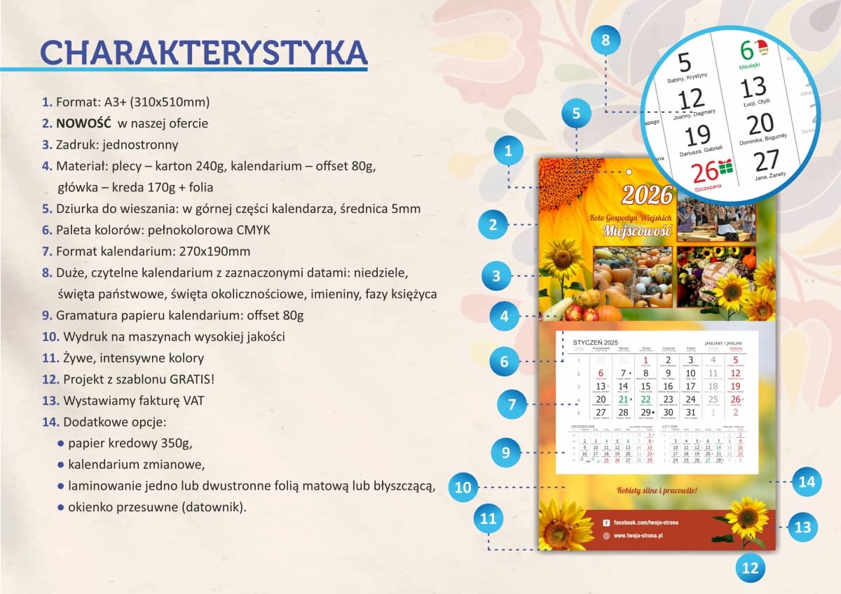 Charakterystyka kalendarza Koła Gospodyn Wiejskich