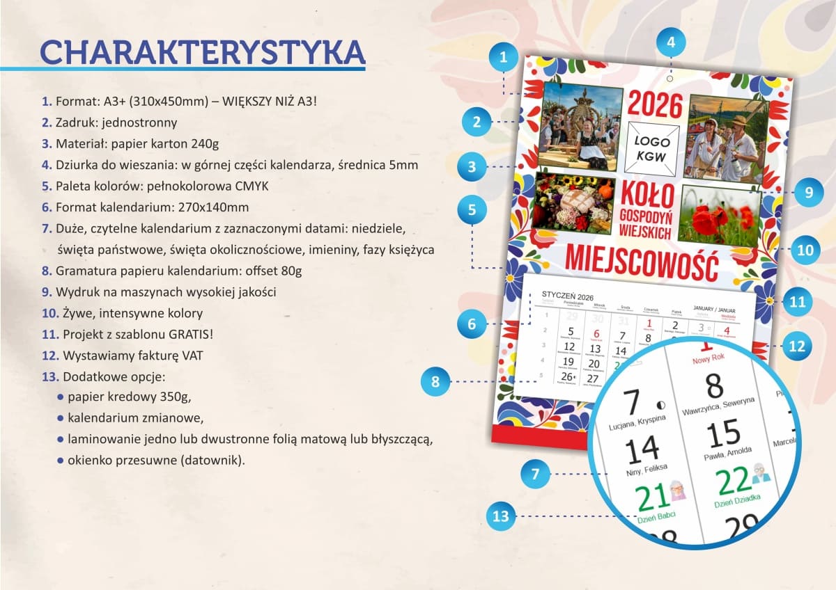 Charakterystyka kalendarza Kola Gospodyn Wiejskich 2026