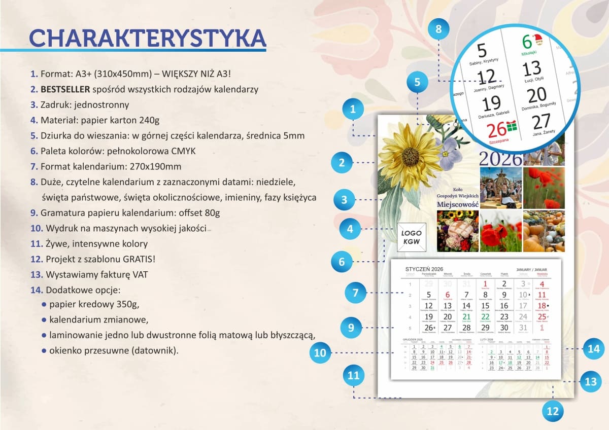 Charakterystyka kalendarza Kola Gospodyn Wiejskich 2026
